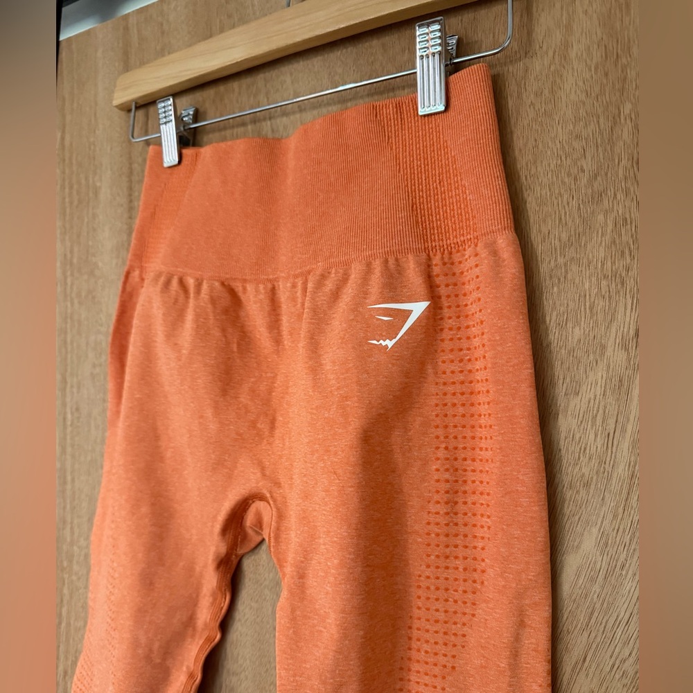 Gymshark Vital Crop Top long sleeve & leggings set apricot gym workout -S - Picture 5 of 15